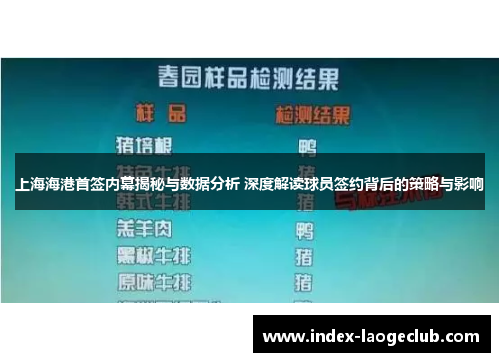 上海海港首签内幕揭秘与数据分析 深度解读球员签约背后的策略与影响
