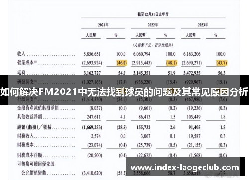 如何解决FM2021中无法找到球员的问题及其常见原因分析